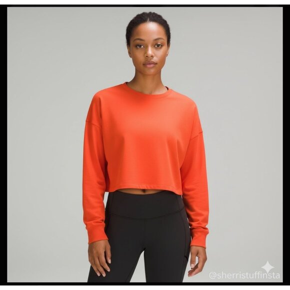 Like New Lululemon Muscle Love Long Sleeve Cropped Anti Stink Athletic Shirt L - Picture 1 of 8